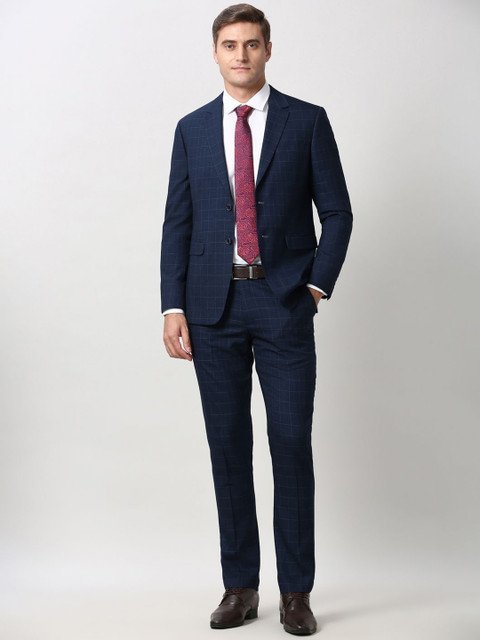 Peter England Elite Men Checked 2-Pieces Suits