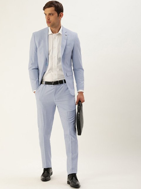 Peter England Elite Men Single-Breasted Formal 2 Piece Suit