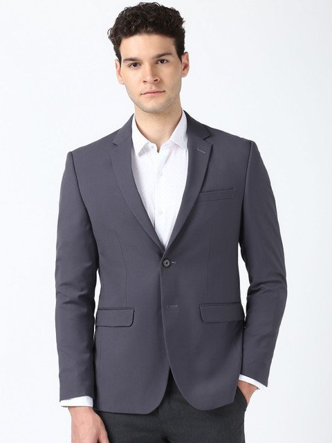 Peter England Elite Slim-Fit Single-Breasted Formal Blazer