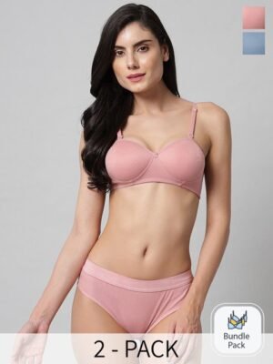 PIBU Pack Of 2 Cotton Lingerie Set