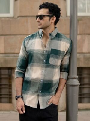 Powerlook Men Buffalo Checked Spread Collar Casual Shirt