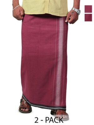 PRAKASAM COTTON Men Selection Of 2 Pure Cotton Dhotis