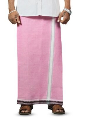 PRAKASAM COTTON Men Solid Adjustable Velcro Cotton Dhoti