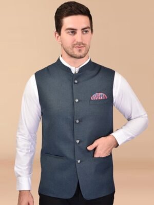 PRINTCULTR Mandarin Collar Sleeveless Nehru Jacket