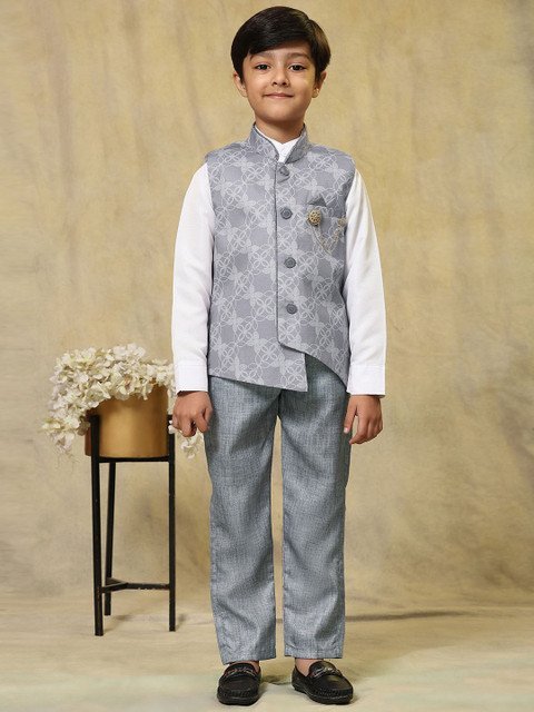 Pro-Ethic STYLE DEVELOPER Boys Cotton Printed Single-Breasted Three-Piece Suit