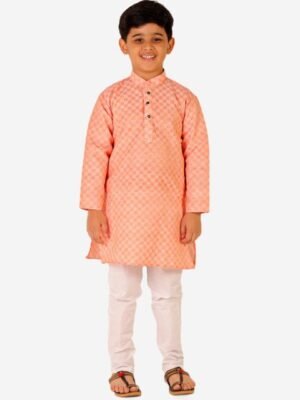 Pro-Ethic STYLE DEVELOPER Boys Geometric Woven Design Pure Cotton Kurta With Pyjamas