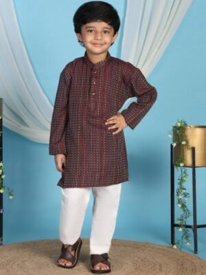 Pro-Ethic STYLE DEVELOPER Boys Printed Pure Cotton Kurta with Pyjamas