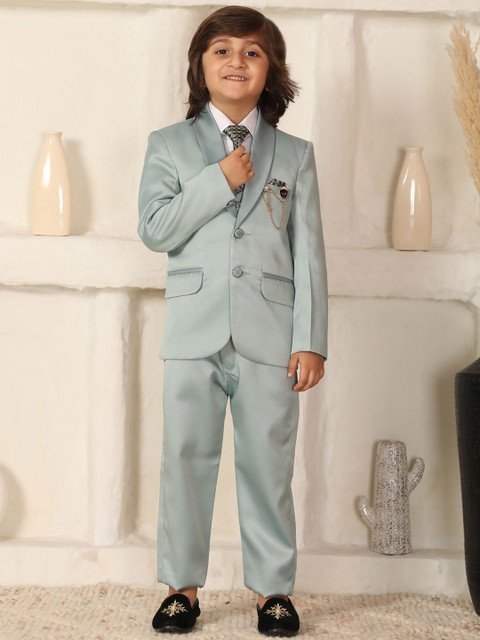 Pro-Ethic STYLE DEVELOPER Boys Regular Fit Cotton Single-Breasted 5-Pieces Suit