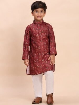Pro-Ethic STYLE DEVELOPER Boys Woven Design Cotton Kurta with Pyjamas