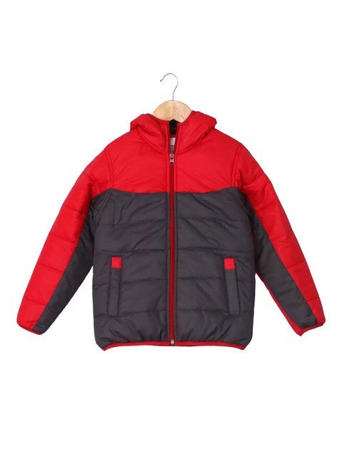 Provogue Boys Hooded Colourblocked Lightweight Puffer Jacket
