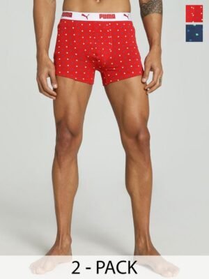Puma Men Stretch Printed Trunks-Pack of 2