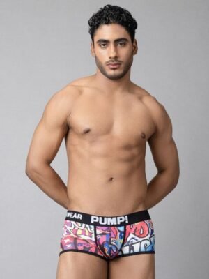 PUMP CLUB Printed Mid Rise Ultra Soft Trunk ART225-Black-M-Black