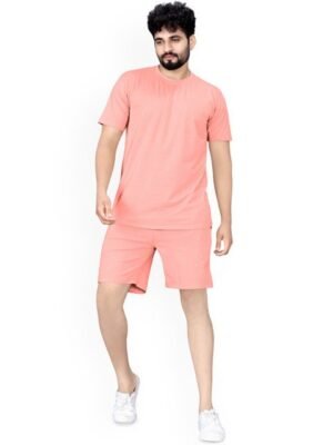 QOSHA Men Pure Cotton T-Shirt & Short Night suit