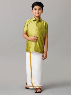 Ramraj Boys Shirt With Adjustable Veshti