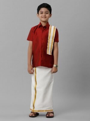 Ramraj Boys Shirt With Veshti & Angavastram