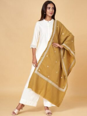 RANGMANCH BY PANTALOONS Floral Embroidered Acrylic Shawl