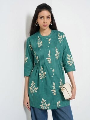 RANGMANCH BY PANTALOONS Mandarin Collar Printed Tunic