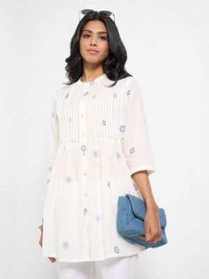 RANGMANCH BY PANTALOONS Mandarin Collar Printed Tunic