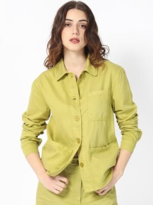 RAREISM Spread Collar Cotton Shacket