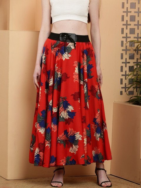 RC NEOEN Printed Mid Rise Maxi Skirts