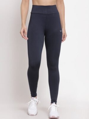 Red Tape Women Navy Blue Solid Sports Tights