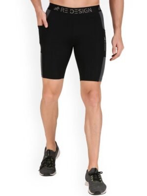 REDESIGN Men Mid Rise Slim Fit Dry Fit Technology Sports Tights