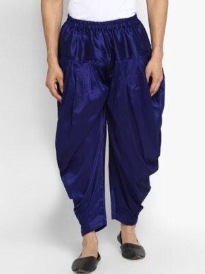 ROYAL KURTA Men Blue Solid Dupion silk Salwar
