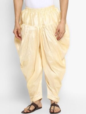 ROYAL KURTA Men Gold Coloured Solid Loose-Fit Salwar