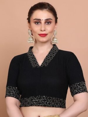 SALWAR STUDIO Embellished Stretchable Saree Blouse