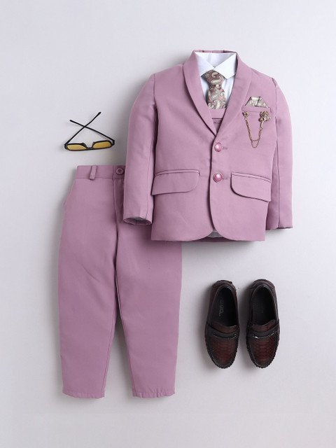 Sangria Boys Single-Breasted Shawl Collar 5-Piece Party Suit