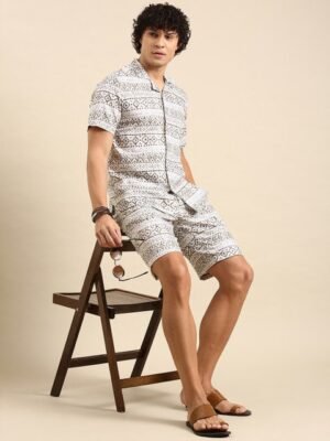 Sangria Men Cotton Printed Co-Ords
