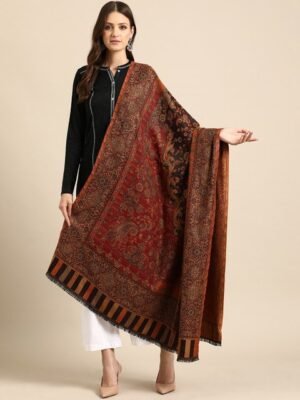Sangria Women Ethnic Motifs Woven Design Shawl