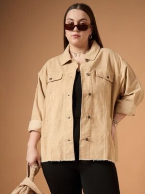 SASSAFRAS Curve Women Comfort Opaque Casual Shacket