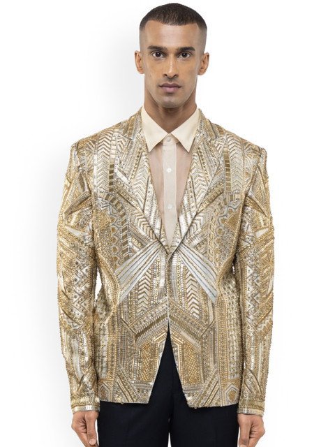 SDS By Kushal Shah Embroidered Single-Breasted Three-Piece Suit