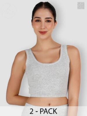 SELFCARE Pack Of 2 Breathable Crop Thermal Tops