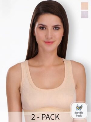 SELFCARE Pack Of 2 Striped Thermal Top Blouse