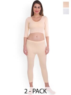 SELFCARE Women Pack Of 2 Cotton Moisture-Wicking Thermal Set