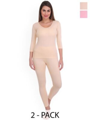 SELFCARE Women Pack Of 2 Cotton Thermal Set