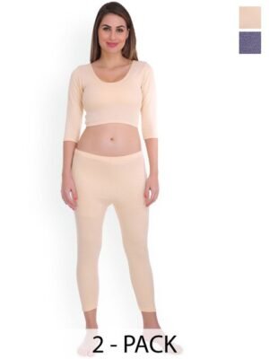 SELFCARE Women Pack Of 2 Cotton Thermal Sets