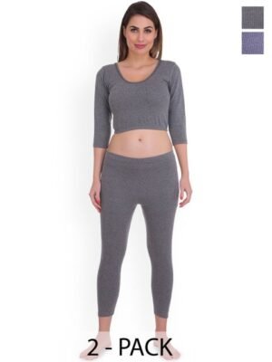 SELFCARE Women Pack Of 2 Moisture-Wicking Thermal Set