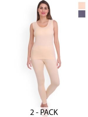 SELFCARE Women Pack Of 2 Moisture-Wicking Thermal Set