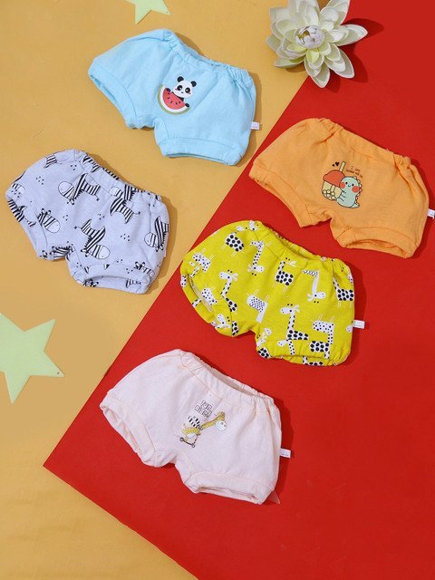 Snugkins Infants Kids Pack Of 5 Pure Cotton Anti Bacterial Briefs