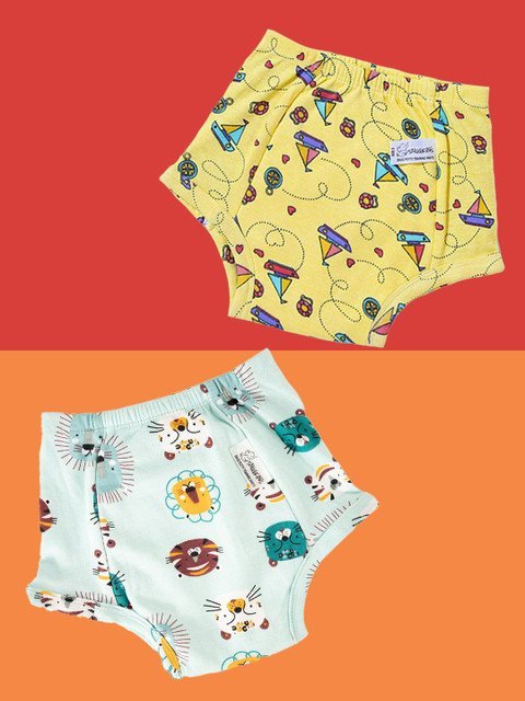 Snugkins Pack of 2 Unisex Pure Cotton Reusable Potty Training Pants
