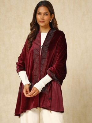 Soch Beads and Stones Velvet Shawl