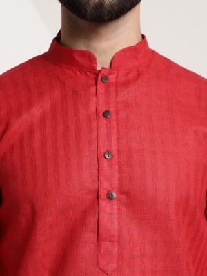 sojanya-men-red-dobby-checked-straight-kurta-1.jpg