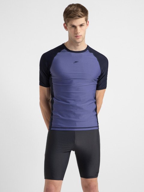 Speedo Men's Endura Brite Short Sleeve Suntop With UPF 40+ Sun Protection