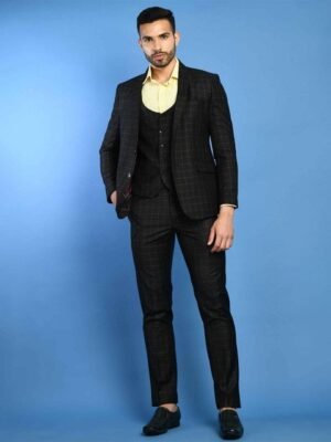 SQUIREHOOD Men Tailored Fit Single-Breasted 3 Piece Suits