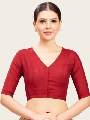 Studio Shringaar V-Neck Smocked Stretchable Saree Blouse