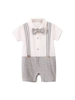 StyleCast Infant Boys White Cotton Rompers