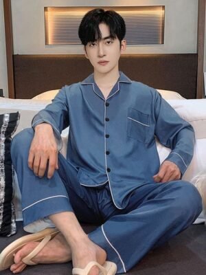 StyleCast Lapel Collar Long Sleeves Shirt With Pyjama